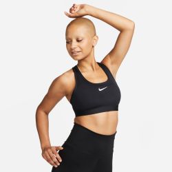 Nike W NK SWSH MED SPT BRA, ženski top, crna