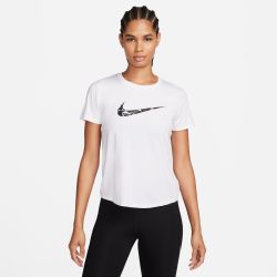 Nike W NK ONE SWSH HBR DF SS TOP, ženska majica za trčanje, bijela