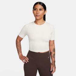Nike W NK INF DF SS TOP RIB, ženska majica za fitnes, bijela
