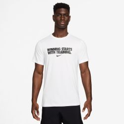 Nike M NK DF TEE WINNING, muška majica za fitnes, bijela