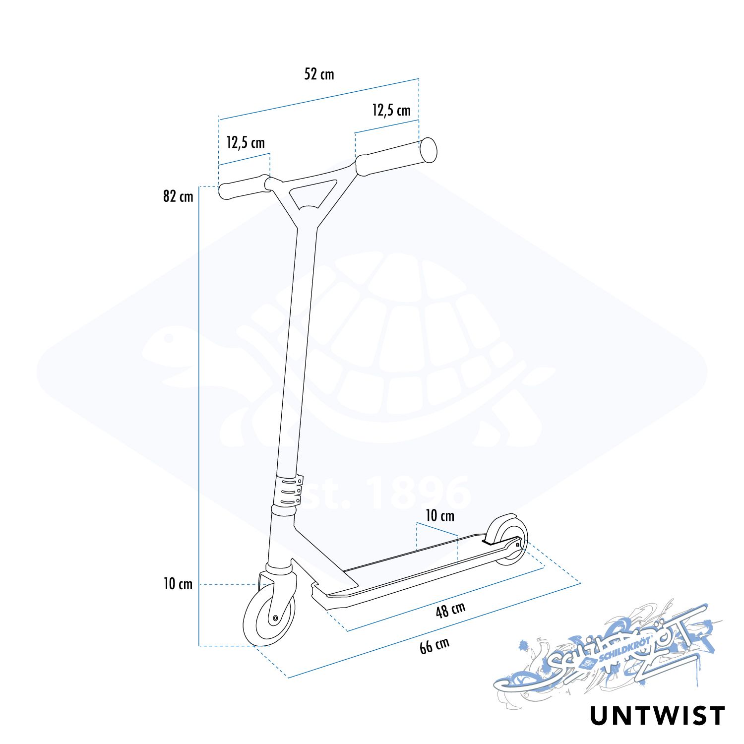 Schildkroet STUNT UNTWIST FIRE, trotinet, crna
