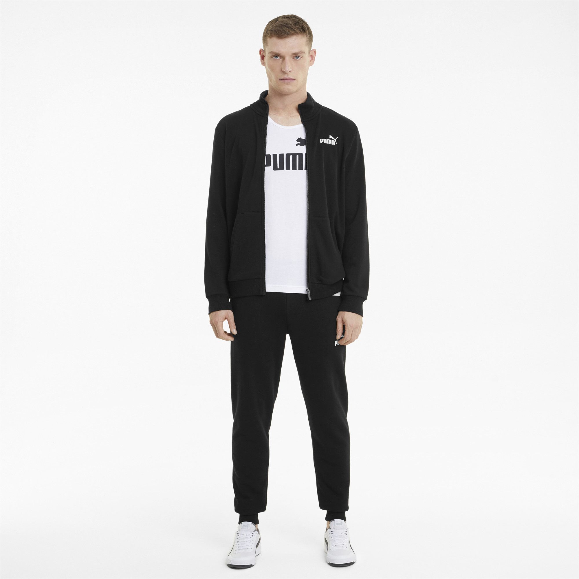 Puma ESS TRACK JACKET TR, muški duks bez kapuljače, crna