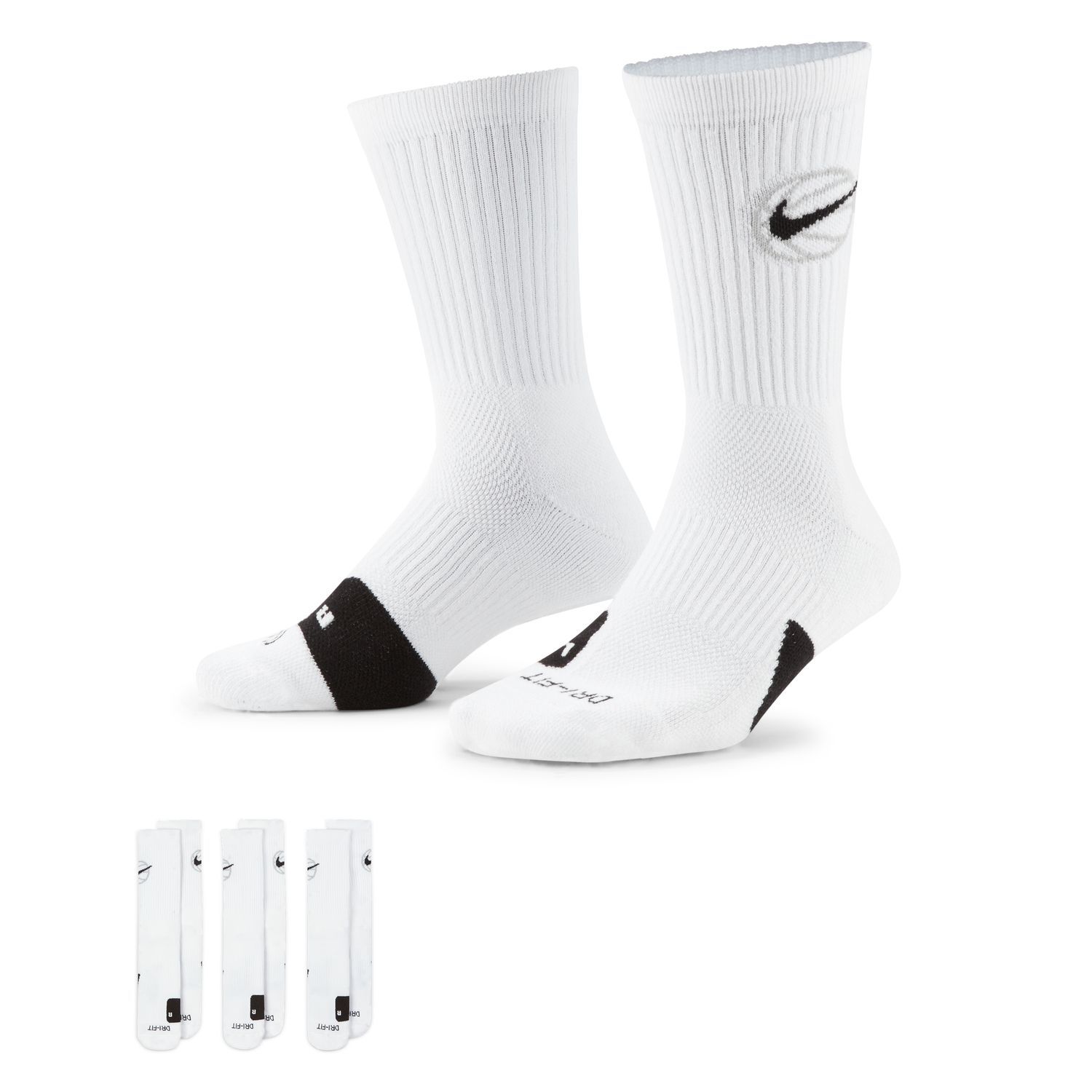 Nike U NK ED CREW BBALL 3PR, čarape, bijela