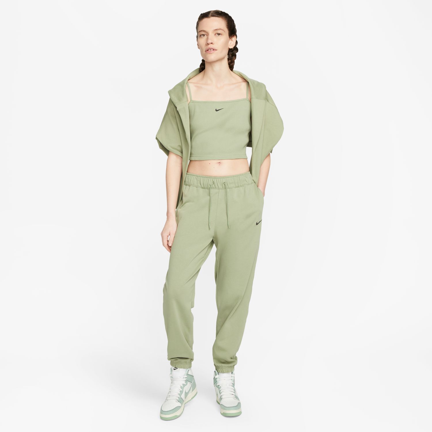 Nike W NSW JRSY EASY JOGGER, ženske pantalone, zelena