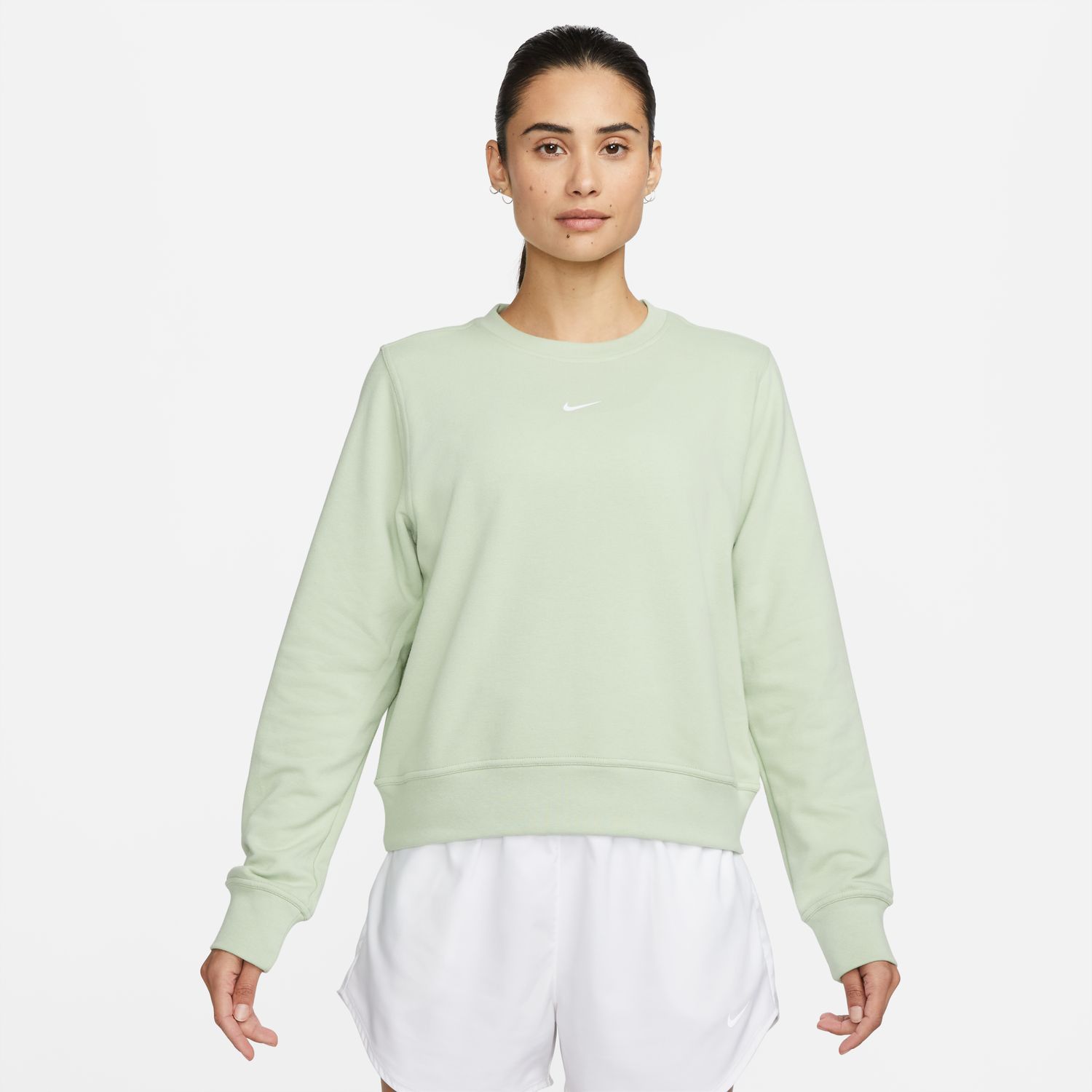 Nike W NK ONE DF CREW LBR enski duks zelena Intersport