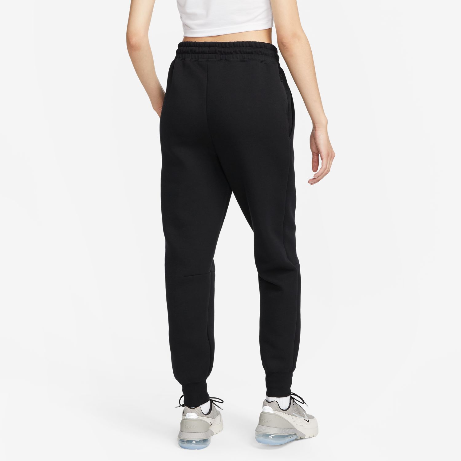 Nike W NSW TCH FLC MR JGGR, ženske pantalone, crna