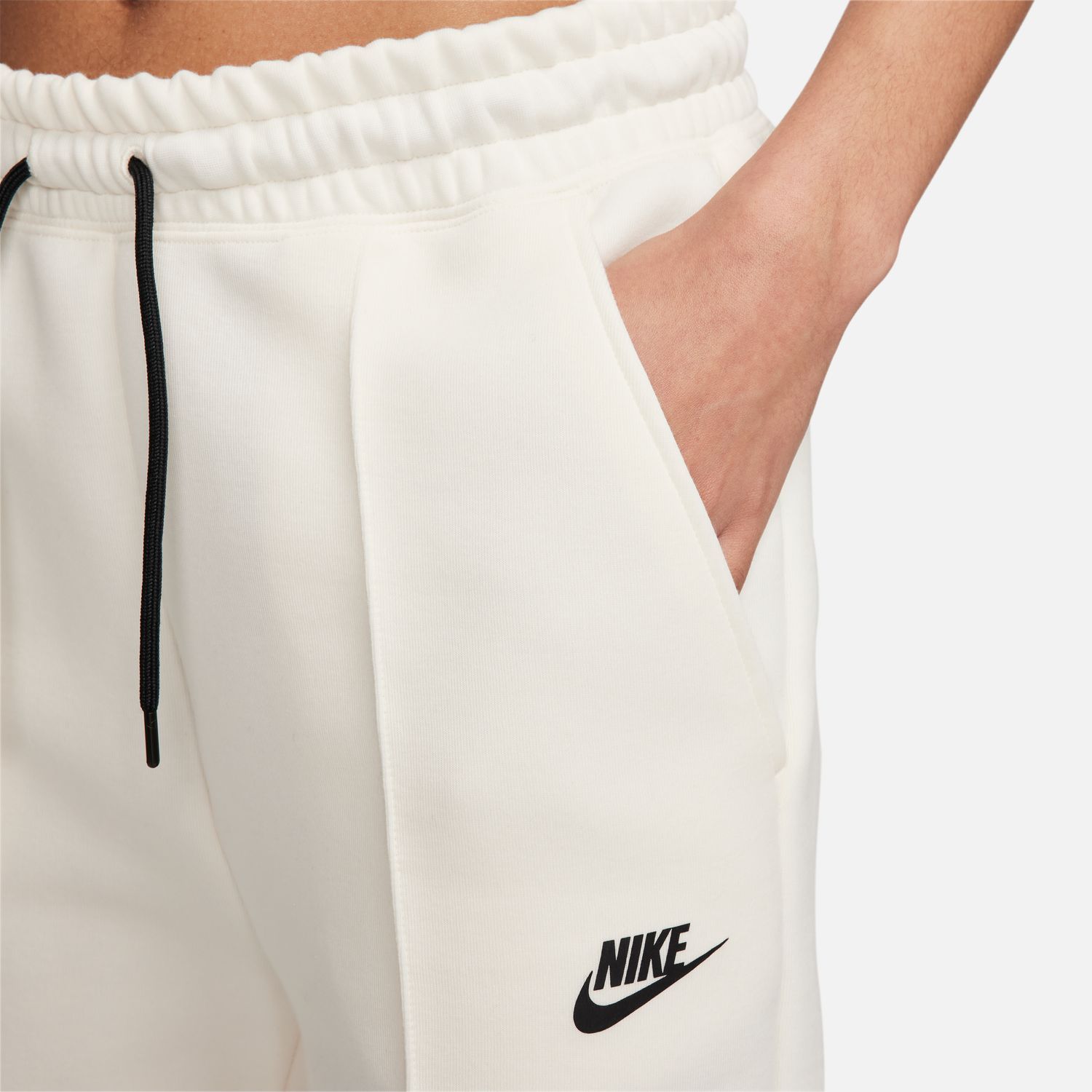 Nike W NSW TCH FLC MR JGGR, ženske pantalone, bijela