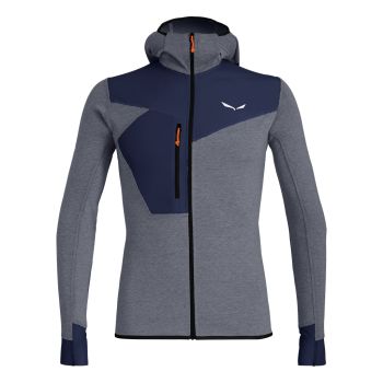 Salewa PUEZ 2 DRY M L/S HOOD FZ TEE, muški duks za planinarenje, plava
