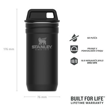 Stanley ADVENTURE NESTING SHOT GLASS SET, alu termos boca kamp, crna