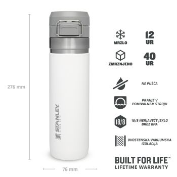Stanley QUICK FLIP WATER BOTTLE 0,7L, alu termos boca kamp, bijela