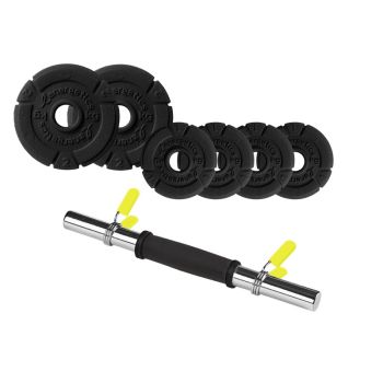 Energetics PREMIUM 10KG CAST IRON SET (30MM), set palica za tegove kratka, crna