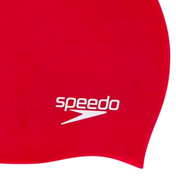 Speedo PLAIN MOULDED SILICONE CAP JU, dječija kapa za plivanje, crvena