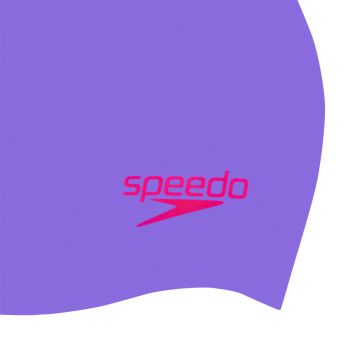 Speedo PLAIN MOULDED SILICONE CAP JU, dječija kapa za plivanje, ljubičasta