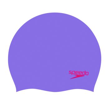 Speedo PLAIN MOULDED SILICONE CAP JU, dječija kapa za plivanje, ljubičasta