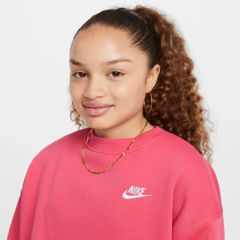Nike G NSW CLUB FLC OVRSZD CREW LBR, dječiji duks, roza