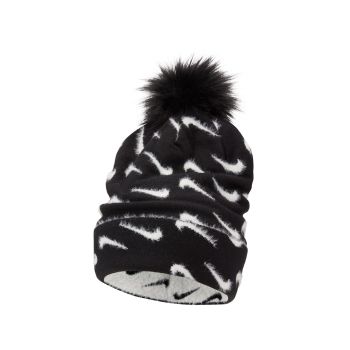 Nike K NK PEAK BEANIE POM, dječija kapa, crna