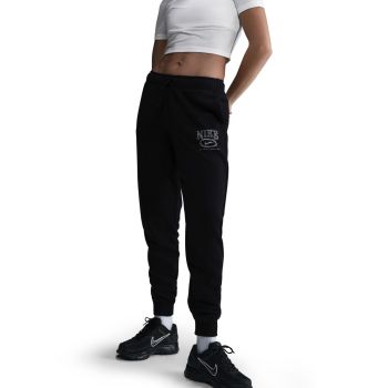 Nike W NSW CLUB FLC MR GFX STD PANT, ženski donji dio trenerke, crna