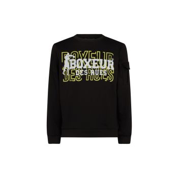 Boxeur ROUNDNECK WITH PRINT AND PATCH, muški duks, crna
