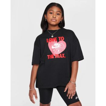 Nike G NSW TEE HEART, dječija majica, crna