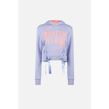 Boxeur HOODED SWEATSHIRT WITH LACES, ženski duks, ljubičasta