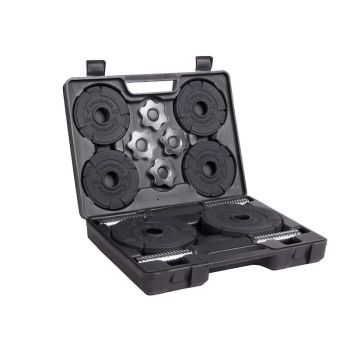 Energetics PREMIUM 20KG CAST IRON SET (30MM) S, set palica za tegove kratka, crna