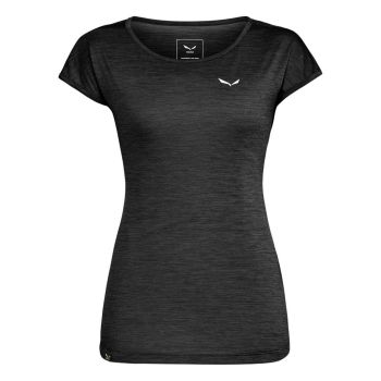 Salewa PUEZ MELANGE DRY W S/S TEE, ženska majica za planinarenje, crna