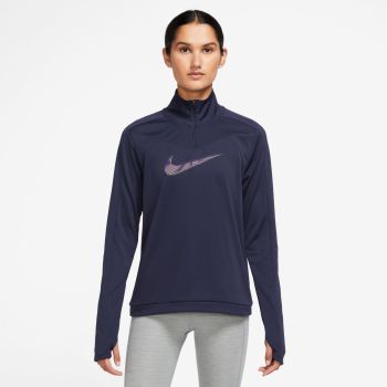 Nike W NK DF SWOOSH HBR HZ PACER, ženska majica dugi rukav za trčanje, plava